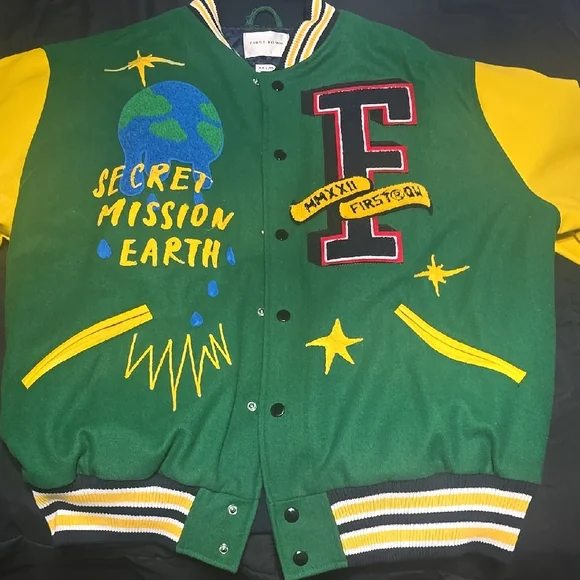 Fenty Green and Yellow Varsity Jacket - Picture 1 of 3